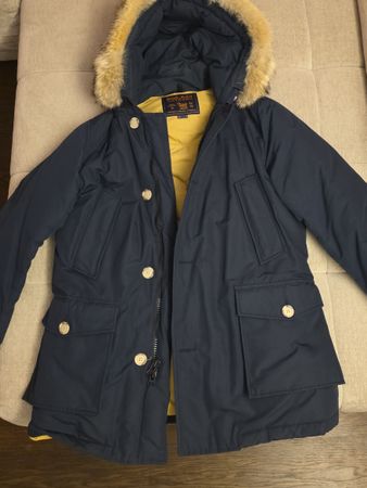 Woolrich Parka blau mit Fellkapuze neuwertiger Zustand