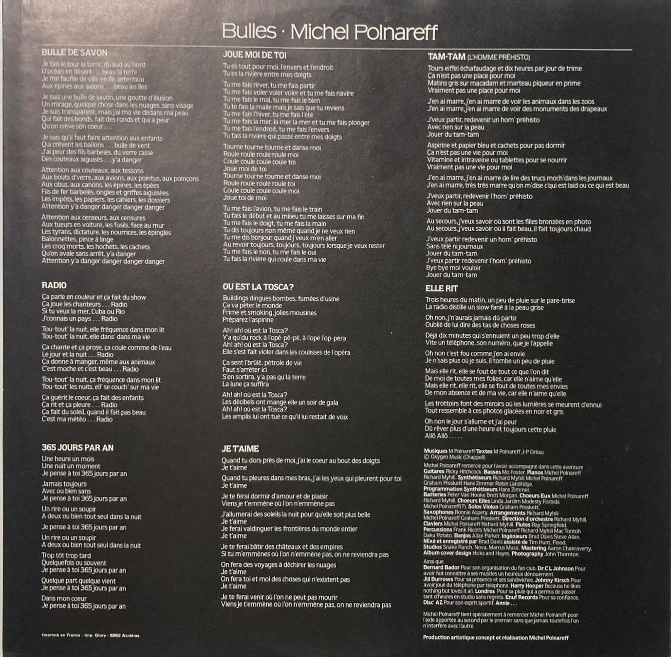 Dischi in vinile: MICHEL POLNAREFF - BULLES – Usato da Poliez-Pittet venduto da Newtown-Records 2