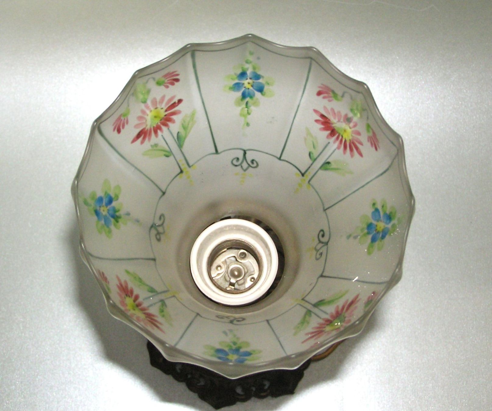 Lampadari & plafoniere: ALTE DECKENLAMPE DECKENLEUCHTE SCHIRM HANDBEMALT – Usato da Grenchen venduto da Antique-hunter 4