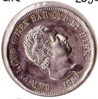 KÖNIG CARLO FELICE 5 LIRE 1830 GENOVA SELTEN HOCH KW !!!!!!!
