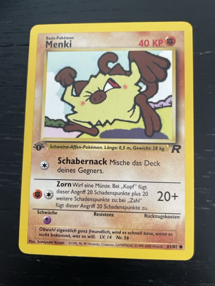 Pokémon Carte collezionabili: Pokemon Menki 61/82 1. edition team rocket – Usato da Hugelshofen venduto da Suimosa