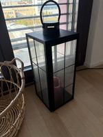 Laterne schwarz (Metall) + Glas