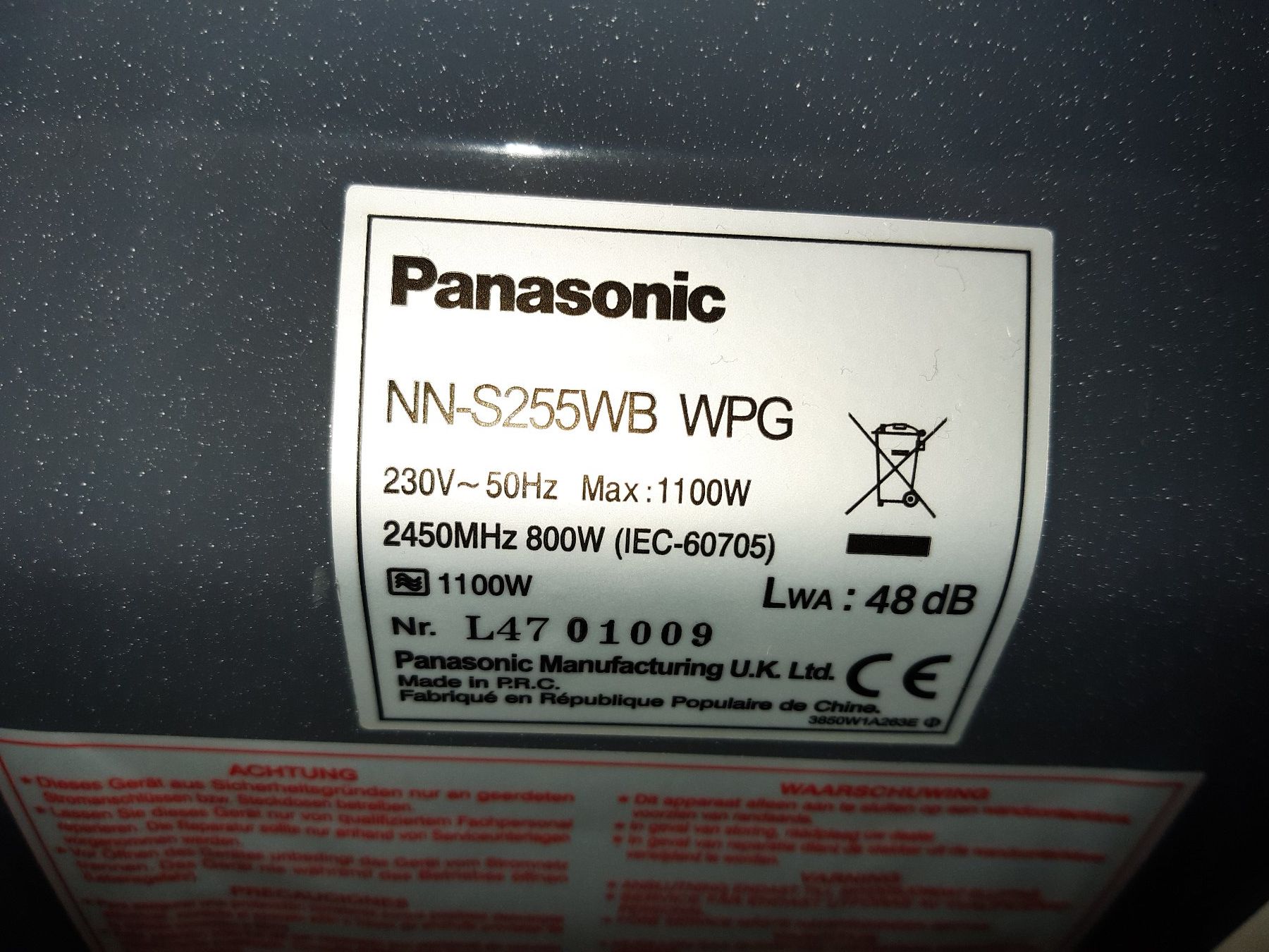 Küchengeräte: Panasonic Mikrowelle NN-S255WB WPG – Gebraucht aus Walenstadt von Gafunk 2