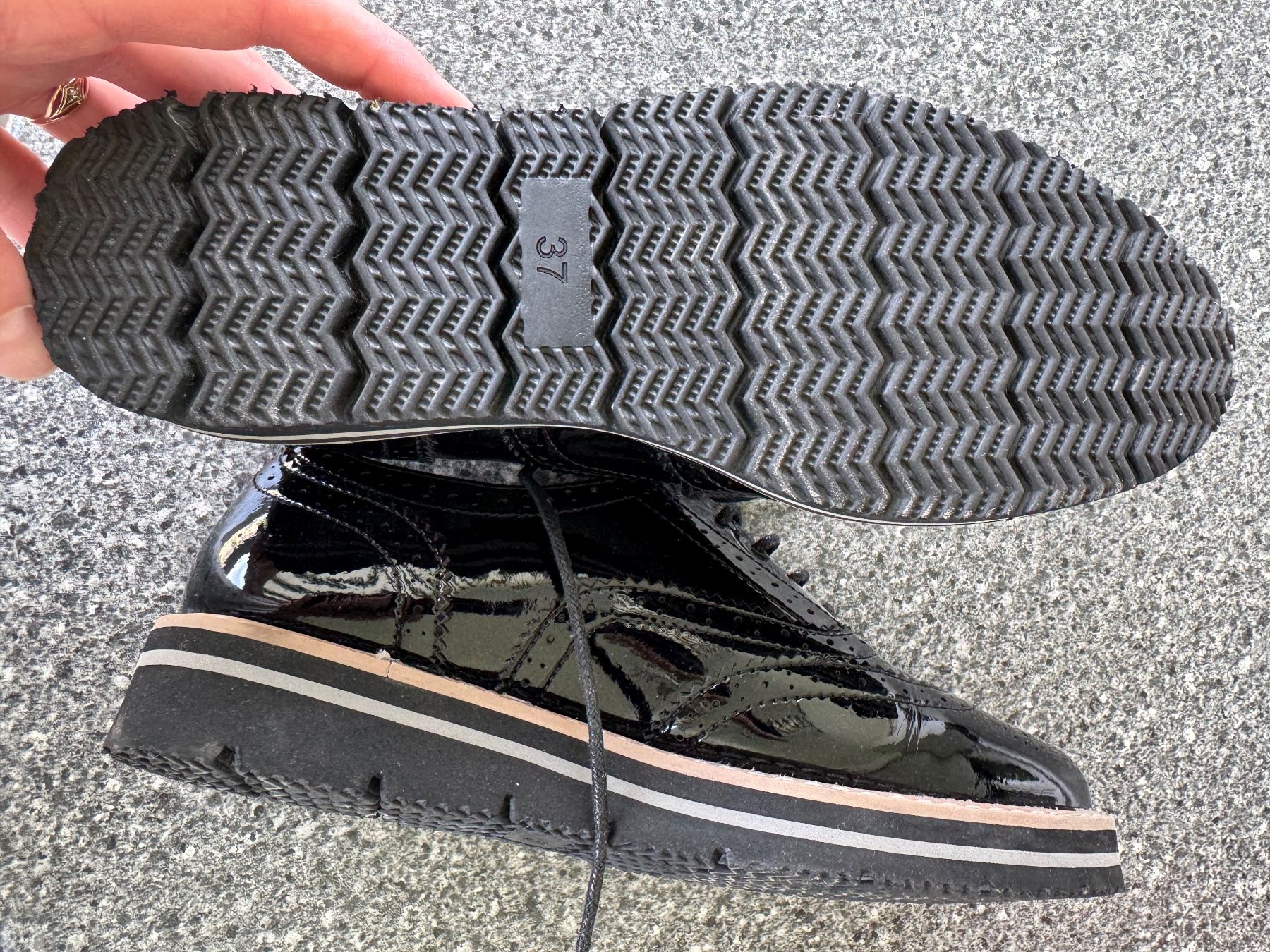 Anna Field Scarpe da donna: Schwarze Lack-Schnürschuhe Gr.37 Annafeld – Nuovo (secondo la descrizione) da Dulliken venduto da krestik79 2