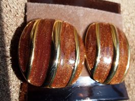 Vintage Email Ohrclips 70er Jahre NEU