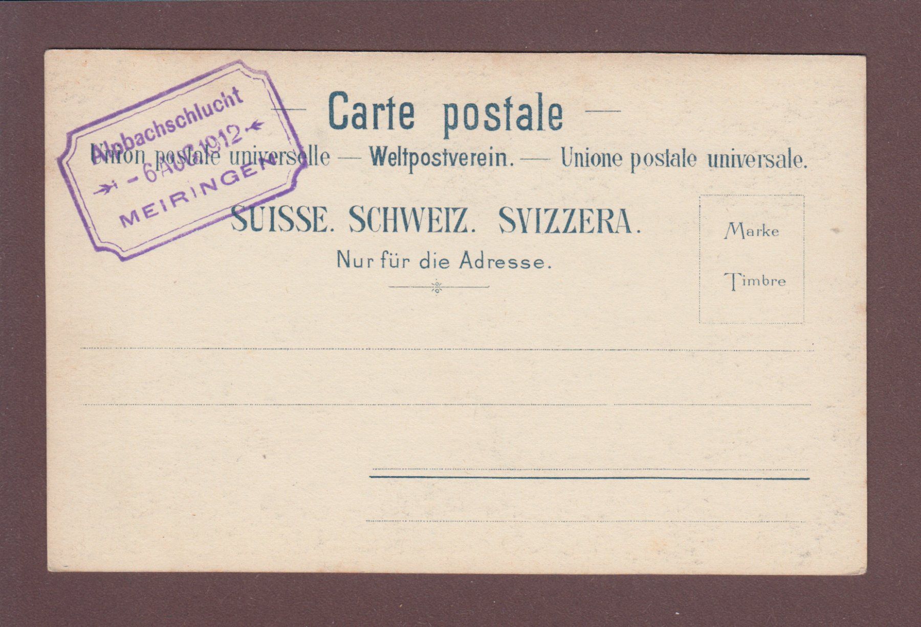 Cartoline postali: MEIRINGEN - Alpbachschlucht – Usato da Pully venduto da nicecards 1