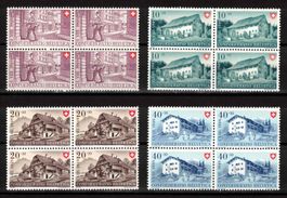 Pro Patria 1949 Serie im 4er-Block ** postfrisch