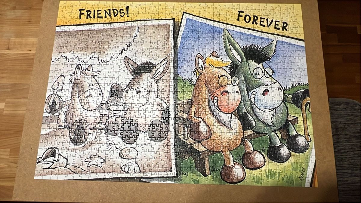 Ravensburger Puzzle: Puzzle 1000 Friends Forever / Esel & Pferd – Usato da Rümlang venduto da euqinom16