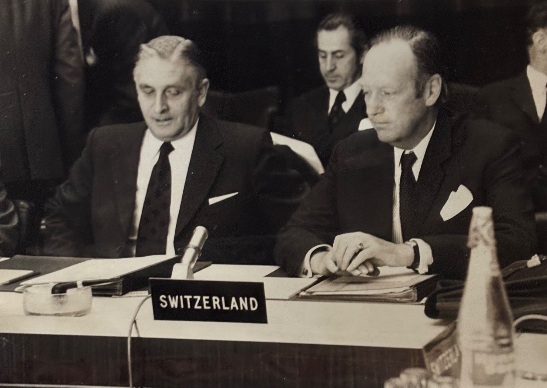 Cartoline postali: Bundesrat Ernst Brugger und Botschafter Paul Jolles, EFTA – Usato da Frauenfeld venduto da Merk52