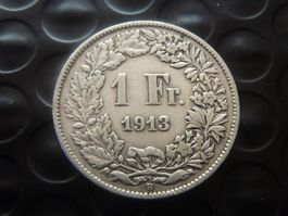 1 Fr. 1913  -  Ungereinigt  -