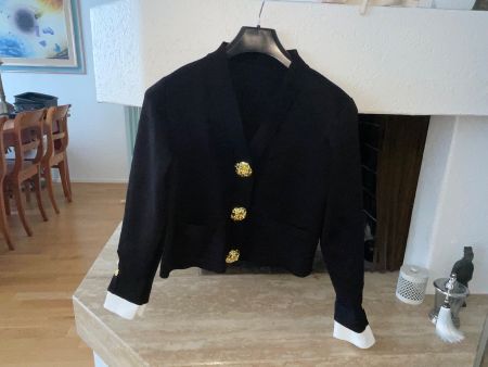 Strickjacke Exklusive Cardigan Schwarz 100 % Viskose
