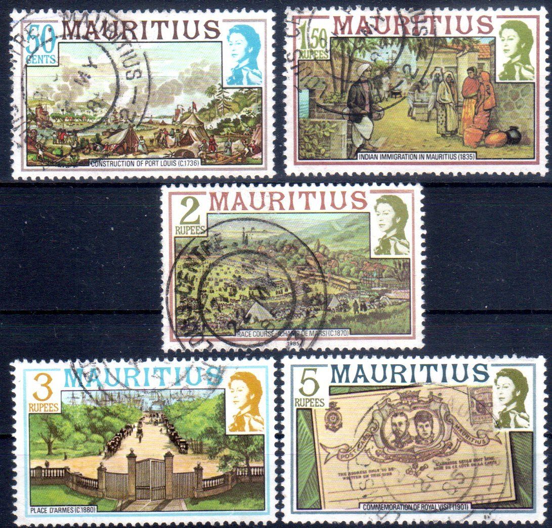 Tutti i francobolli: 1978 MAURITIUS GESCHICHTE 5 MARKEN GESTEMPELT - MA83 – Usato da Losone venduto da EM2019