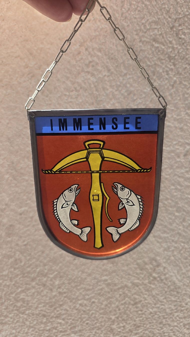 Autres antiquités ou arts: Handgefertigtes Glasbild / Bleiglasfenster "IMMENSEE" – D'occasion à Kriens par ns_swiss_trading