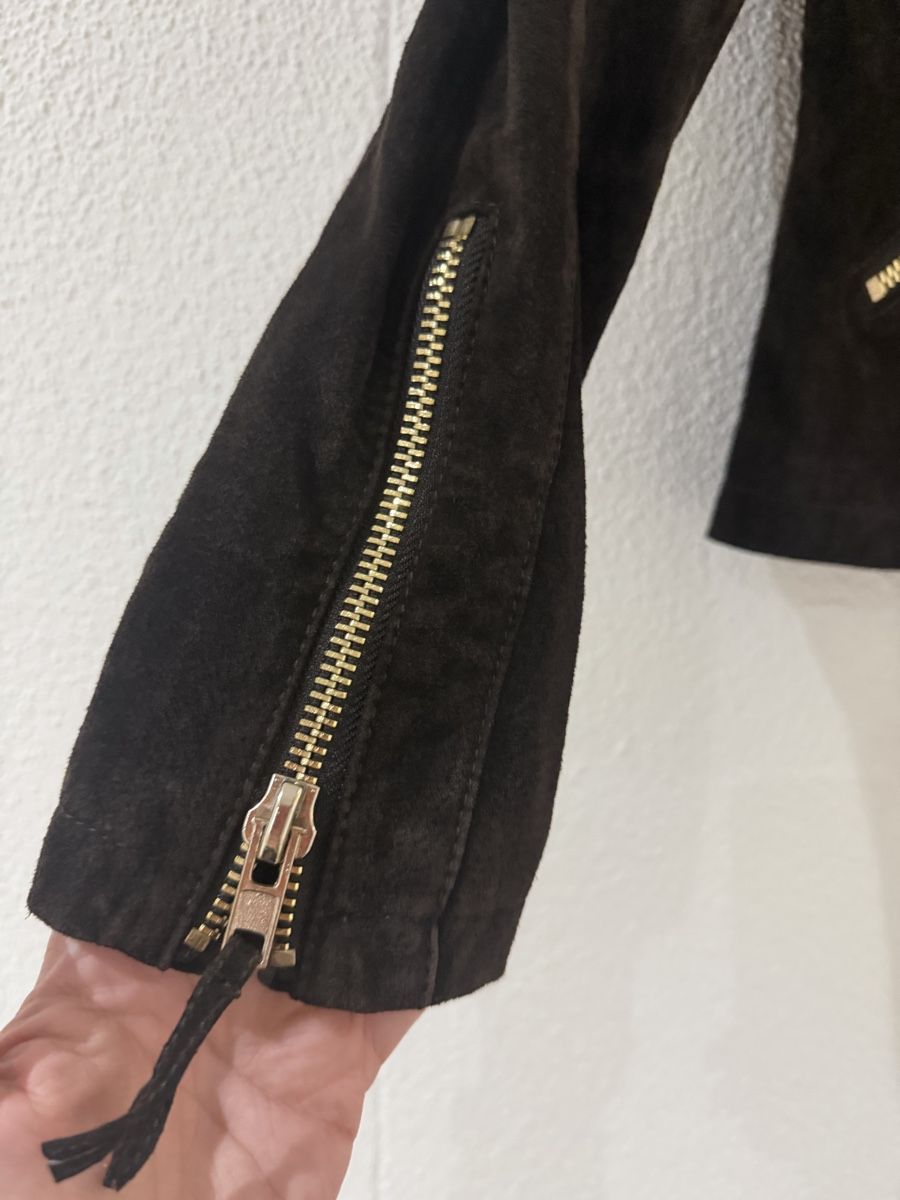 Mango Giacche: Mango Echtleder Bikerjacke Wildleder Dunkelbraun Gr. M – Usato da Hägglingen venduto da Raff_Ella 1