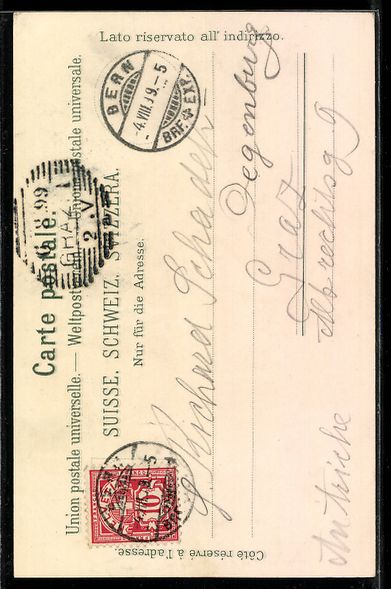 Cartoline postali: Litho Bern, Nydeck-Kirche mit Ortspartie – Usato da Berlin venduto da bartko-reher 1