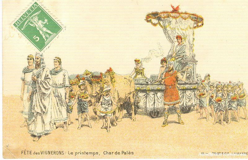Cartoline postali: Vevey -Fête de Vignerons + c1900 – Usato da Emmenbrücke venduto da teestube