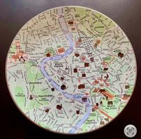 Seletti 6er Teller Set, Stadt-Karte Rom Design. Neuwertig!