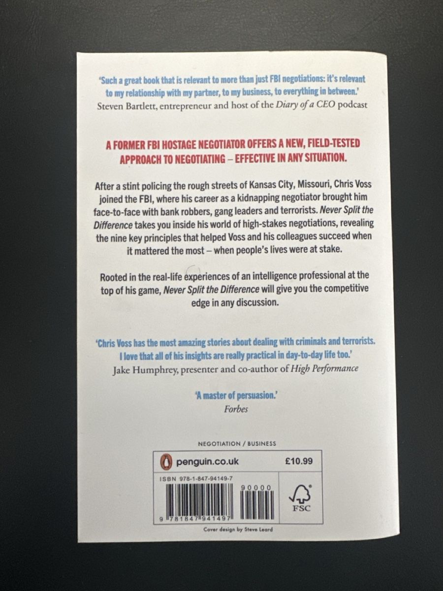 Libri: Never Split the Difference - Chris Voss – Usato da Ostermundigen venduto da tha_g6nr 1