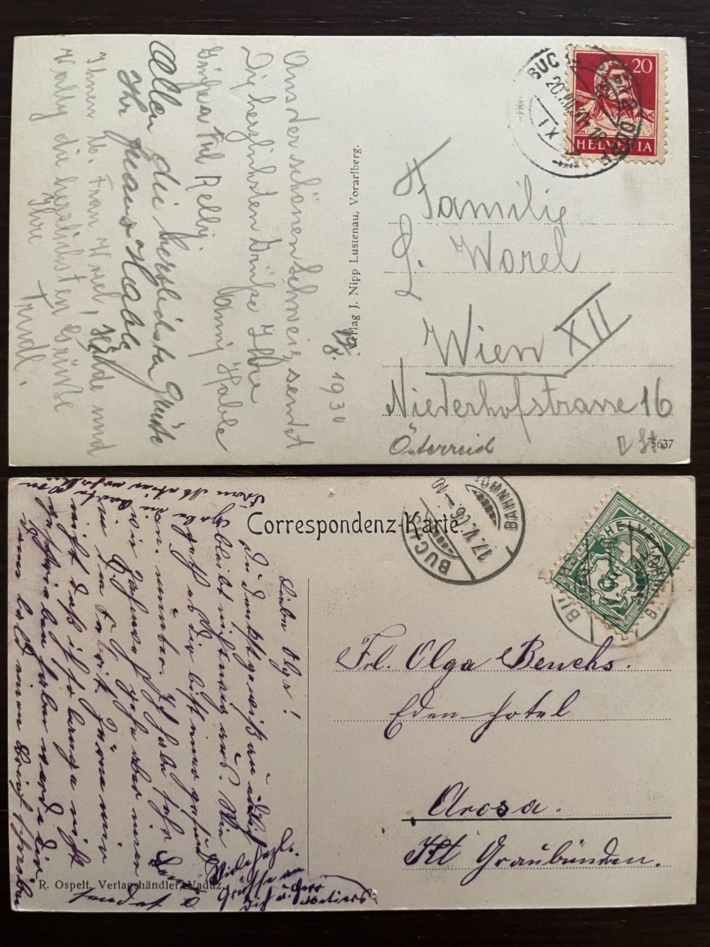 Cartoline postali: BUCHS - WERDENBERG SG mit dem Schloss, 7 Ansichtskarten – Usato da Wald ZH venduto da TLILEF 8