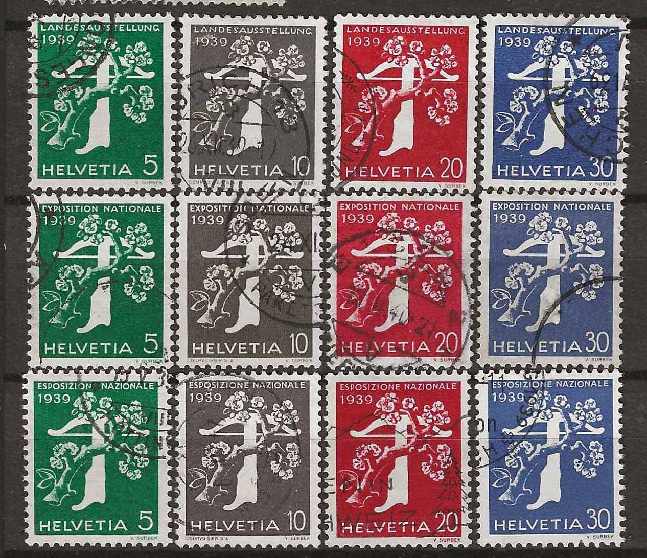 Tutti i francobolli: CH228 - Expo 39  obl. – Usato da Trélex venduto da Phil_Albert