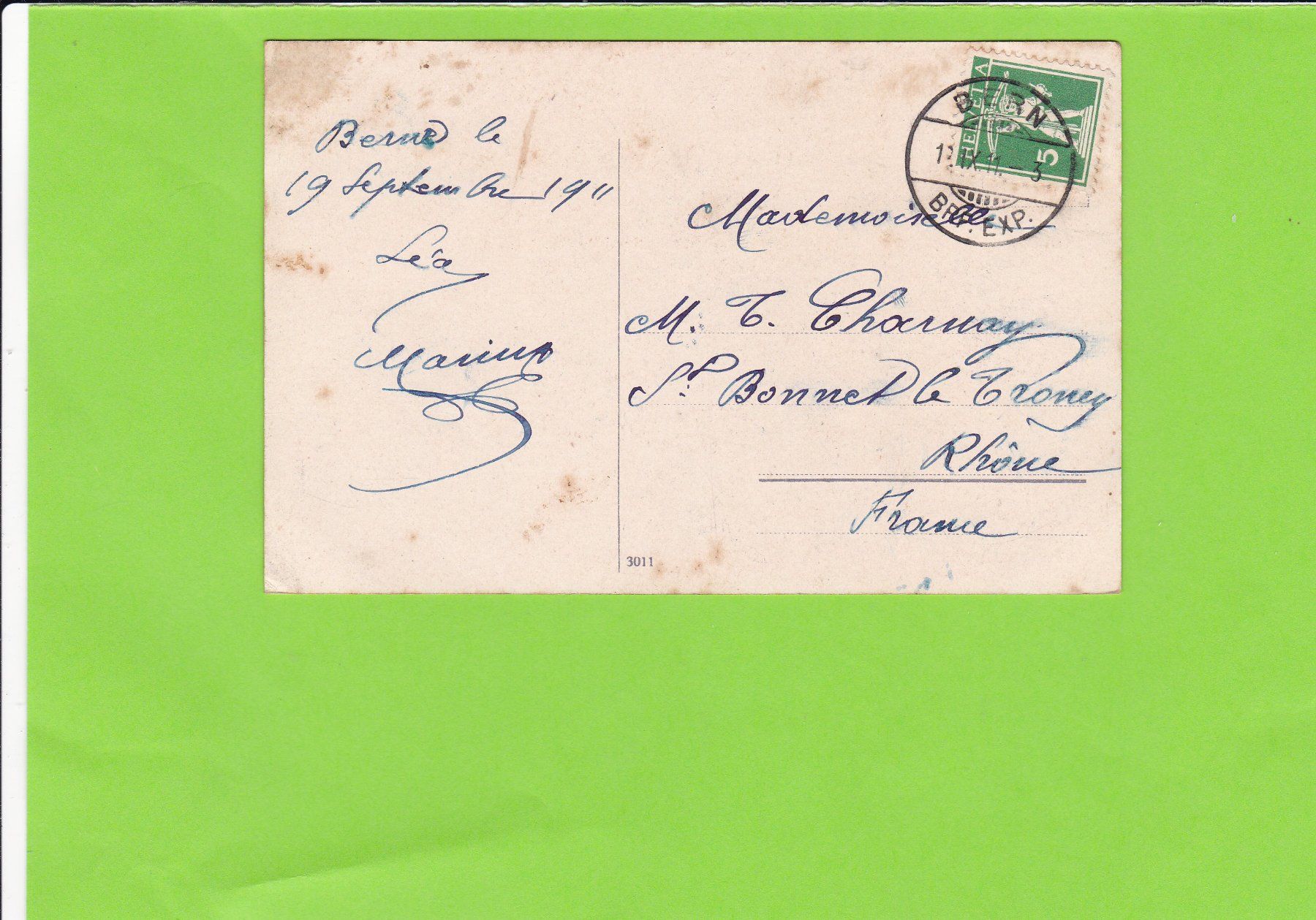 Cartoline postali: Bern-Bundespaklast 1911 – Usato da St. Peterzell venduto da neckertal 1