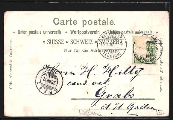 Cartoline postali: Passepartout-Lithographie Beatenberg, Ho – Usato da Berlin venduto da bartko-reher 1