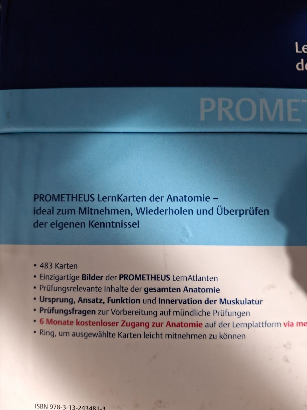 Altro materiale scolastico: Lernkarten der Anatomie Prometheus 7. Auflage – Usato da Zürich venduto da Grass07 2