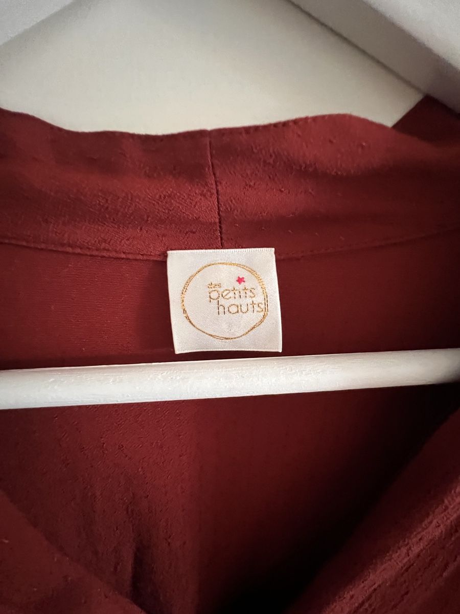 Des Petits Hauts Vestiti: Kleid des petits hauts rotbraun mit Bindegürtel langarm – Usato da Zürich venduto da Lili_ane 2