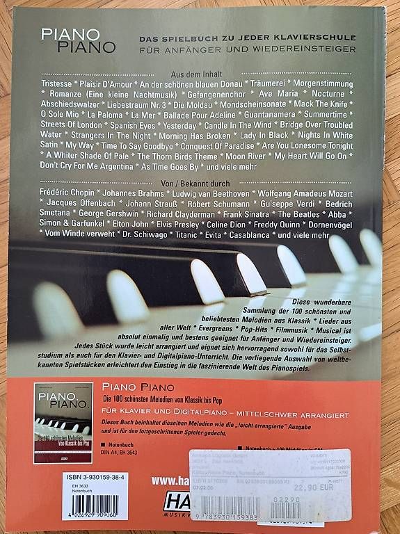 Libri: Noten Klavier / Piano – Usato da Weinfelden venduto da Mausi2 1