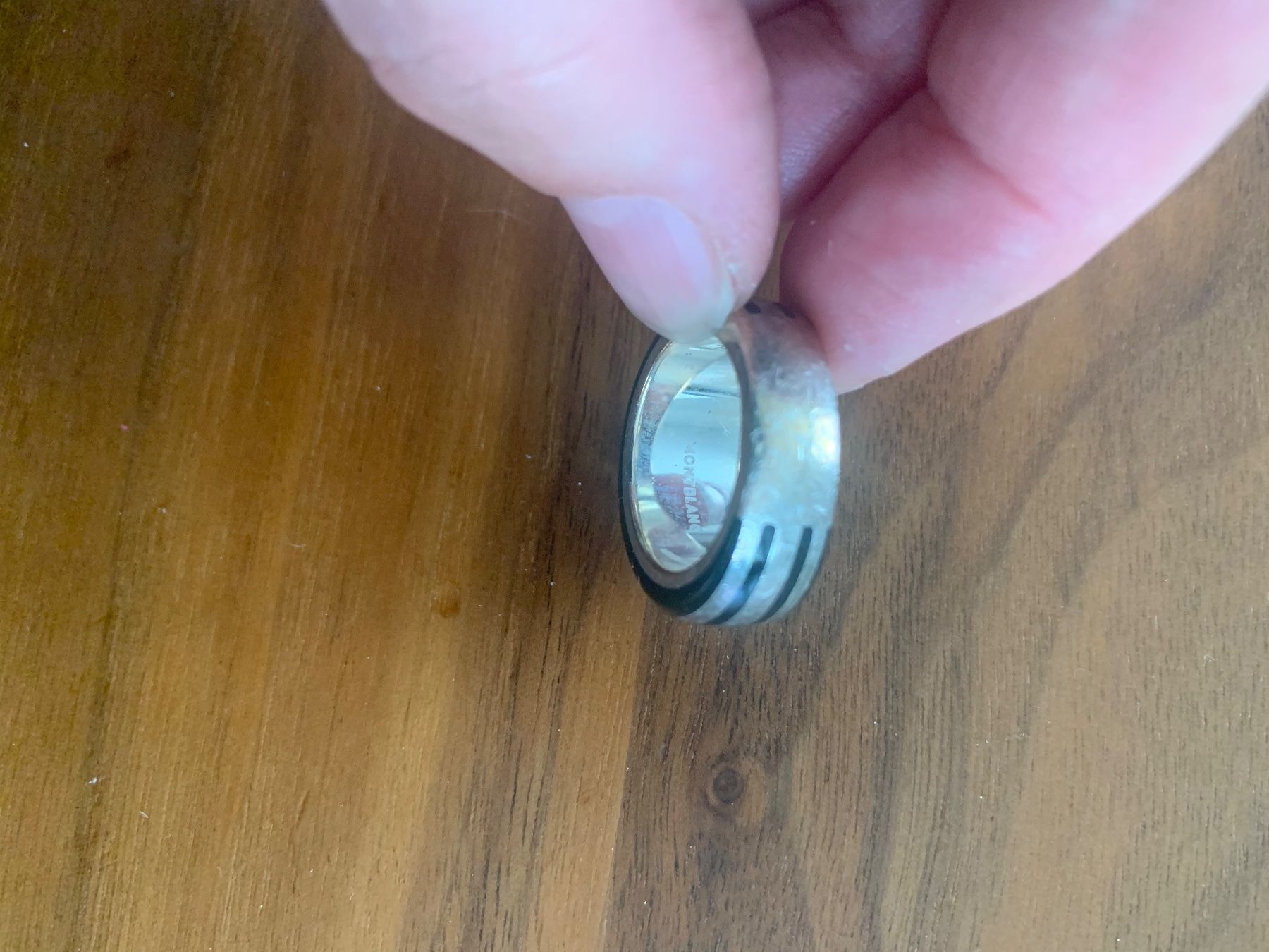 Montblanc Anelli: Original Montblanc Ring aus Silber mit Onyx – Usato da Biel-Benken BL venduto da Sunshine_222 3