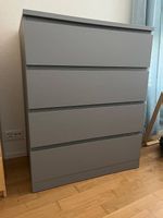 IKEA MALM Kommode mit 4 Schubladen, grau lasiert, 80x100 cm