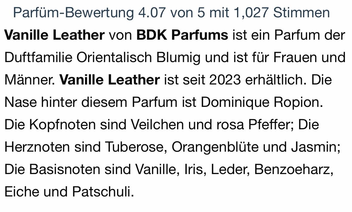 Profumi & Eau de Toilette: BDK Vanille Leather EDP 2ml. Abfüllung – Usato da Zürich venduto da deruja 6