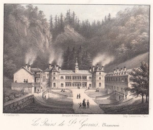 Stiche: LES BAINS DE ST. GERVAIS, LITHOGRAPHIE – Gebraucht aus Grüningen von Kartensammler