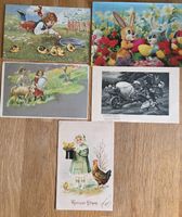 5 Antike Osterkarten..