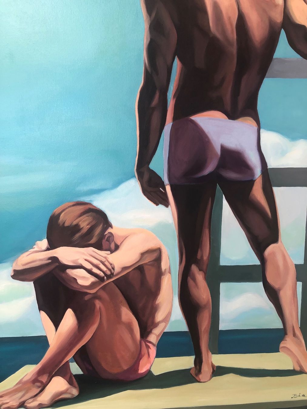 Gemälde: L'echelle - Öl auf Leinwand - Orginalbild - 135 x 95 cm – Gebraucht aus Wollerau von stormhunter 4