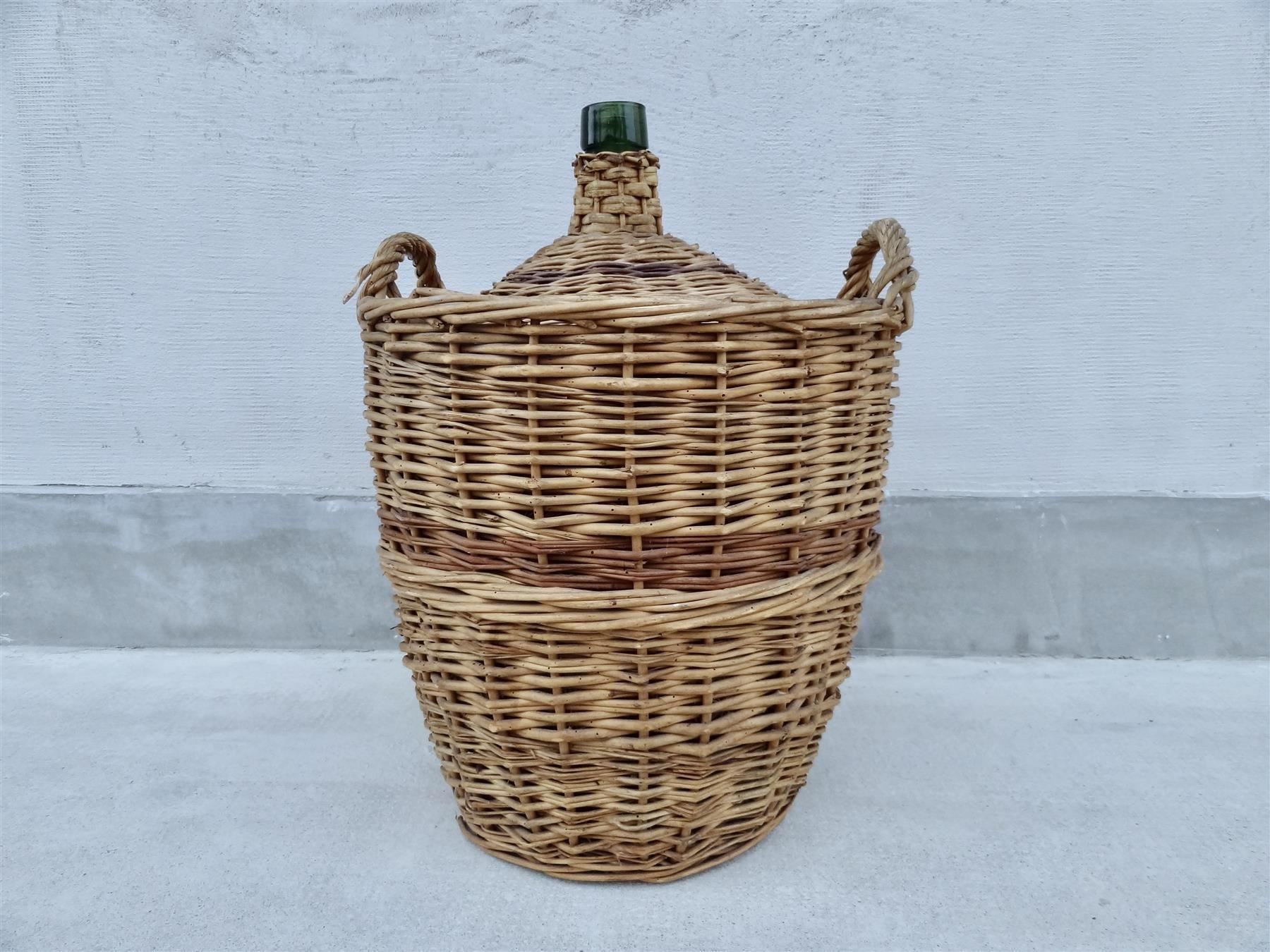 Bottiglie: antike grosse Korbflasche – Nuovo e nell'imballaggio originale da Kerzers venduto da Flaschenposten 4