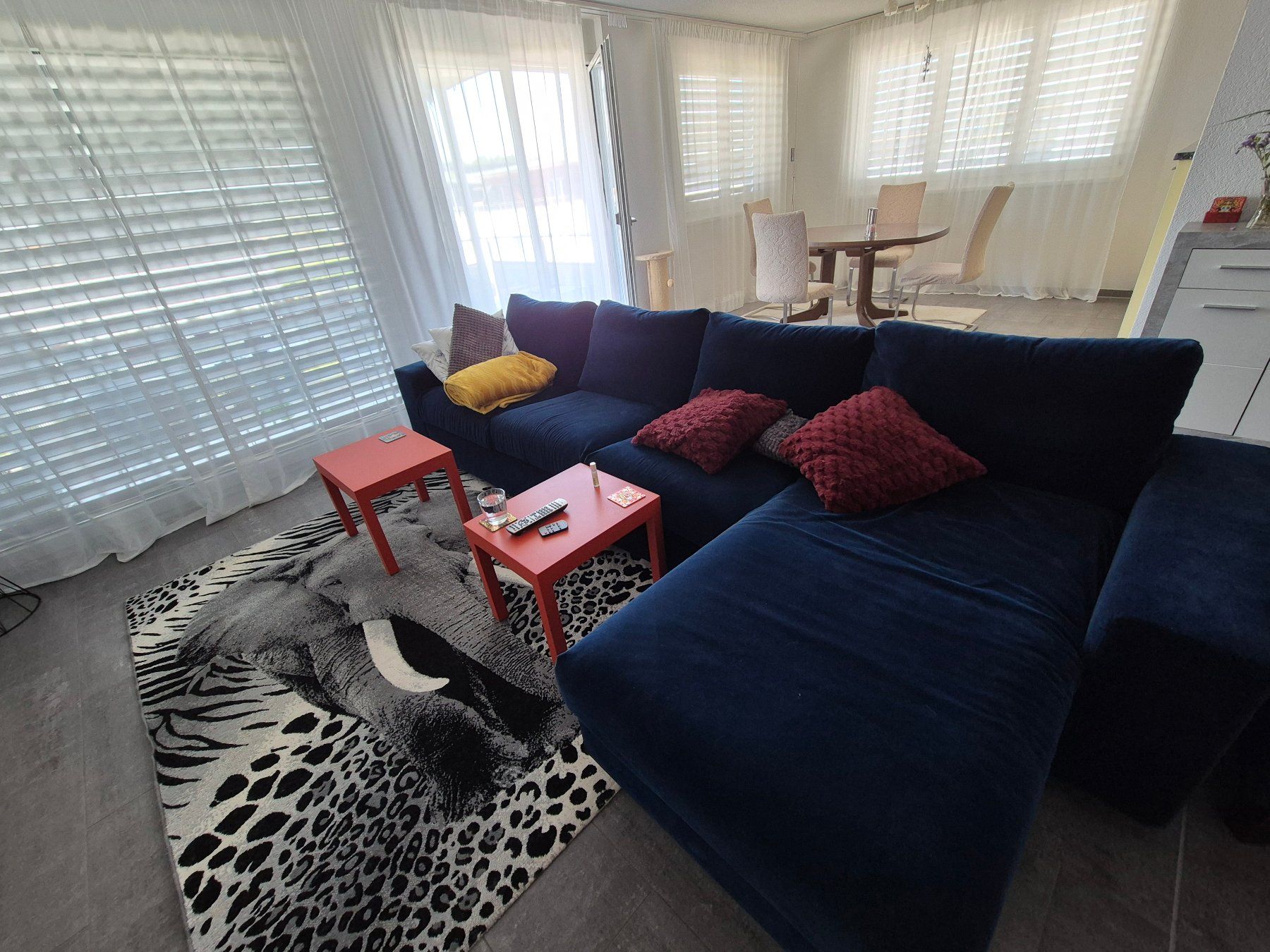 Sofas: Grosses Ecksofa - Blau - Samt – D'occasion à Langenthal par Camelstar