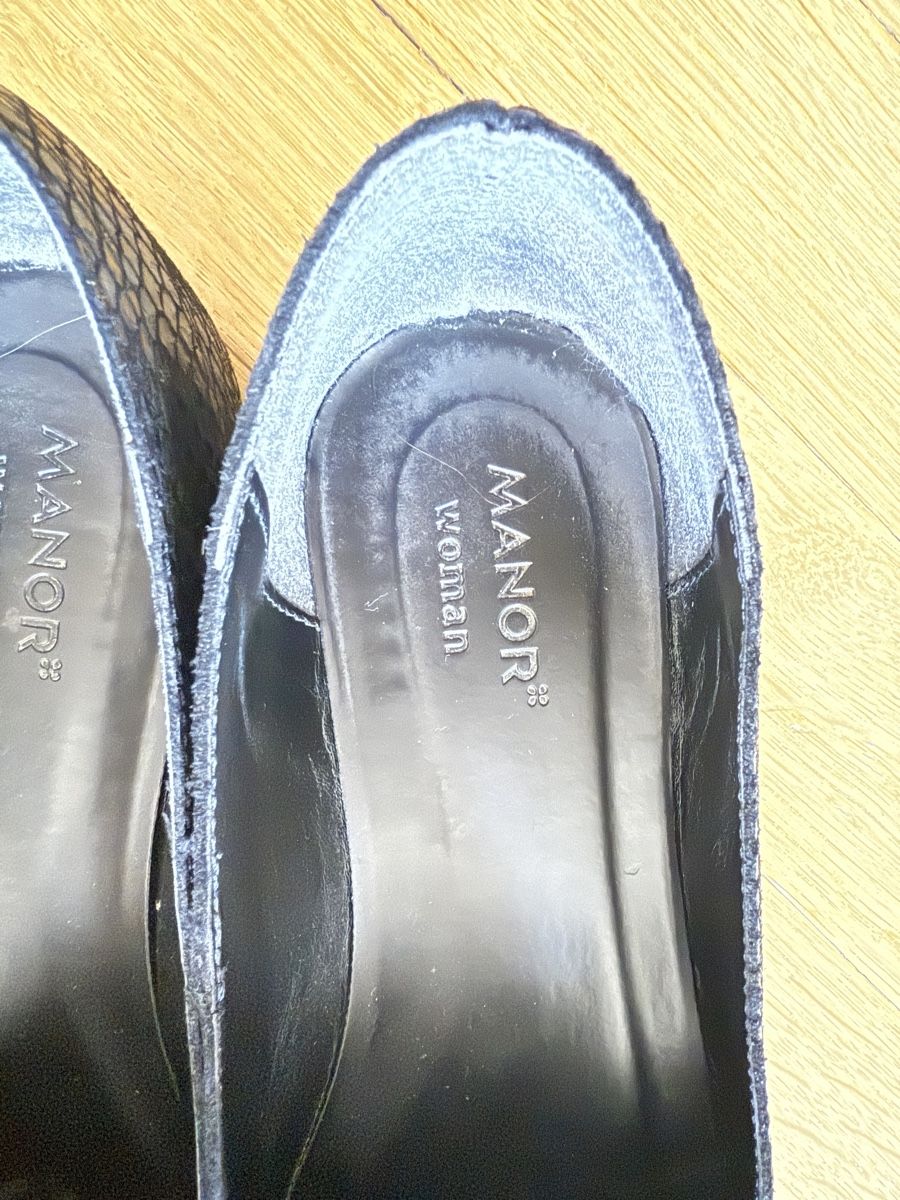 Scarpe da donna: Chaussures / Mocassins noirs Manor T.41 cuir python serpent – Usato da Lausanne venduto da Stephaniesdressing 2