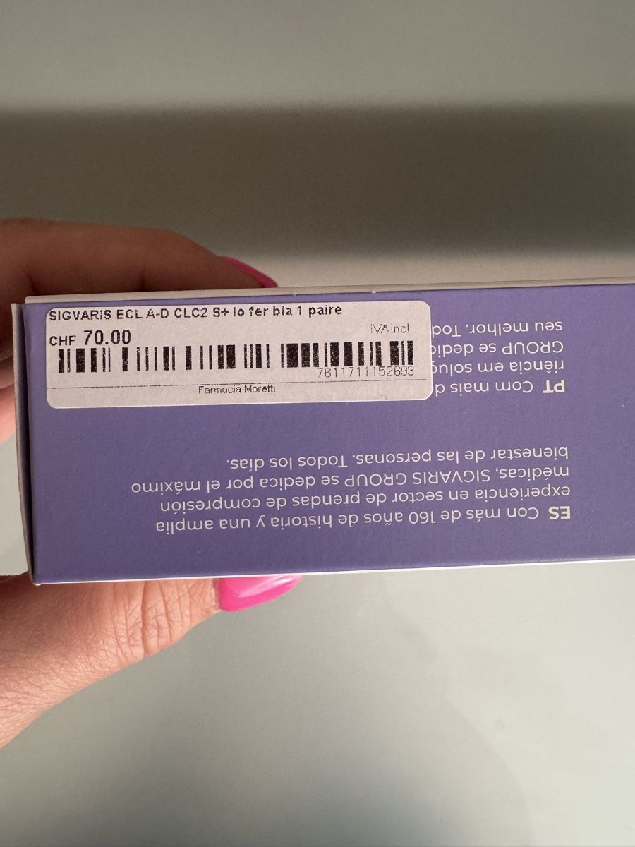 Sigvaris Calze: Calze compressione Sigvaris Essential S Plus lungo nero – Nuovo e nell'imballaggio originale da Grono venduto da tes_6t5v 2