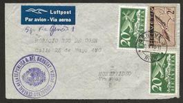 Flugpost Schweiz 1940 Marseille Montevideo via Genf Luftpost