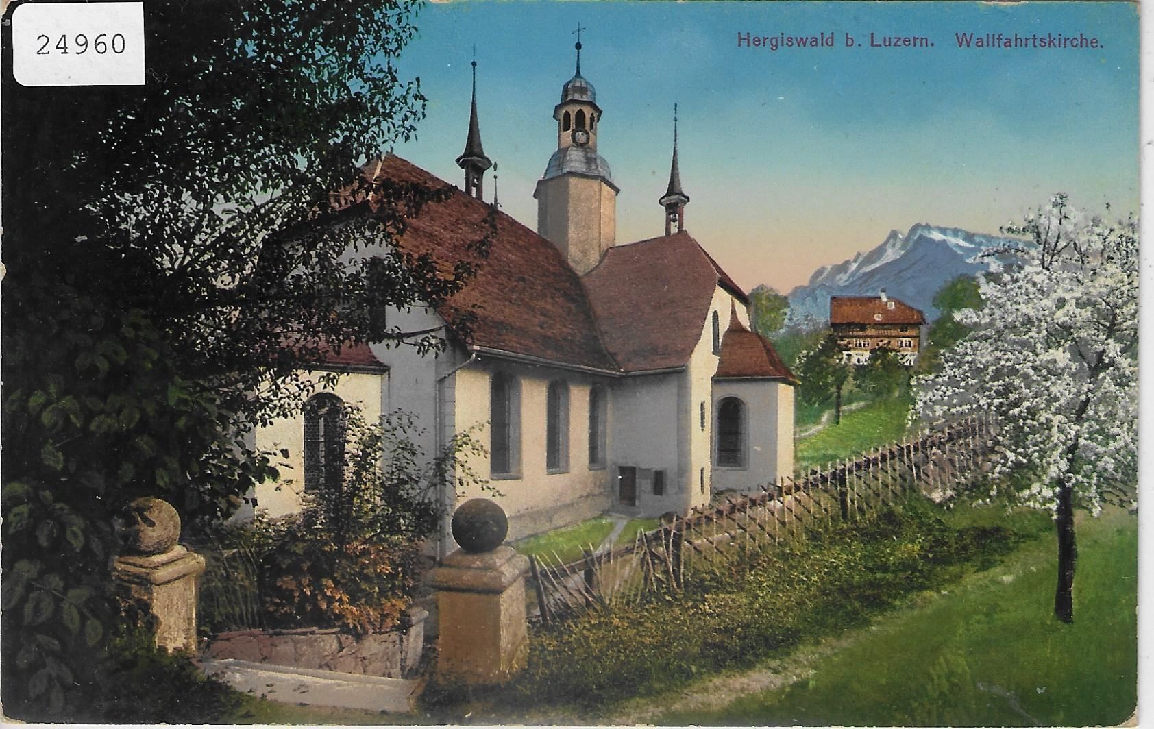 Cartoline postali: Hergiswil bei Luzern - Wallfahrtskirche – Antico da Ettingen venduto da Kartenplanet
