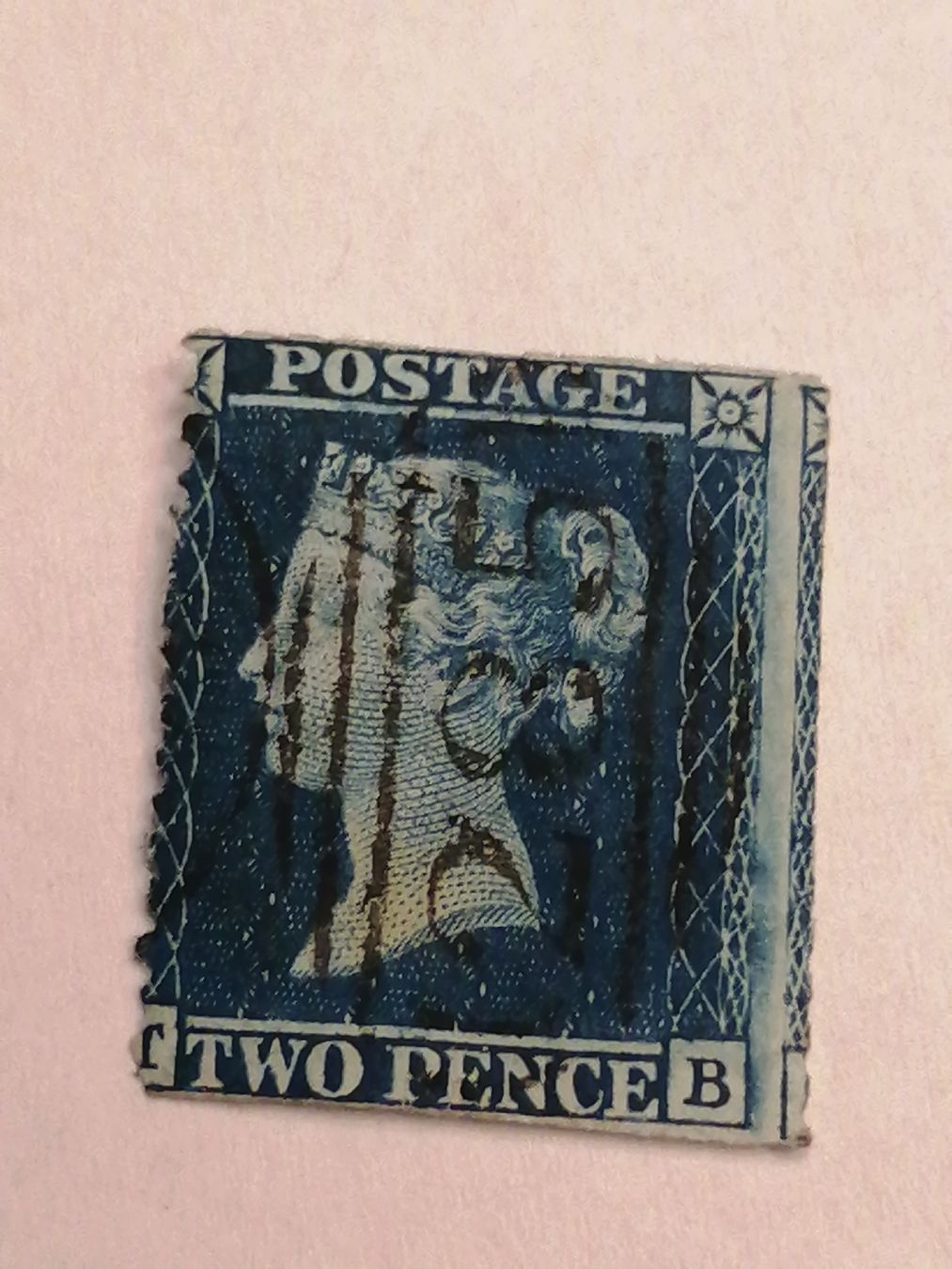 Alle Briefmarken: Two Pence Blue 1855  – Gebraucht aus Happerswil von tschergi