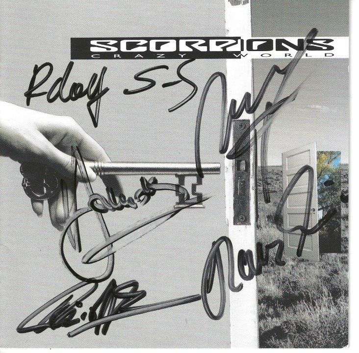 Autogramme: SCORPIONS original Autogramm / Zertifikat (LOA) /CRAZY WORLD – Gebraucht aus Guntershausen von sign4me