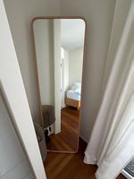 IKORNNES Standing mirror, ash, 52x167 cm