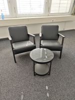 Zwei Sessel mit Beistelltisch dunkelgrau guter Zustand