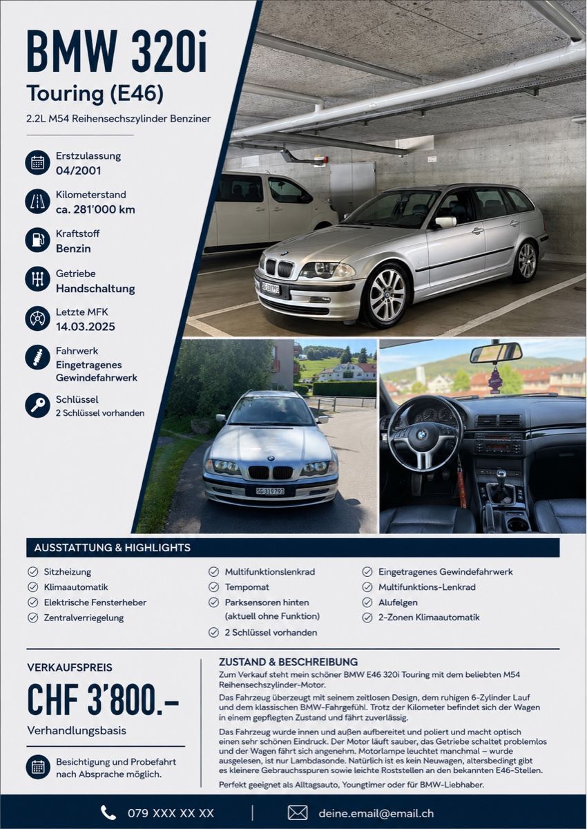 BMW Automobili: BMW 320i Touring Ab MFK 03/25 – Usato da Bazenheid venduto da lac_j2b5