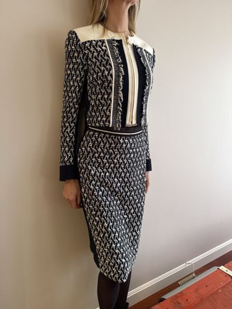 Roland Mouret Costume à franges brodées