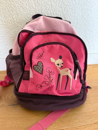 Kinder Rucksack Reh Design pink braun Grösse S guter Zustand