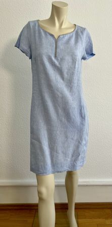 Rene Lezard hellblaues Leinenkleid Gr.36 