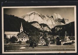 Wildhaus, Ortspartie mit Kirche und Scha